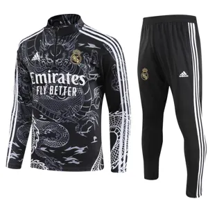 23-24 Real Madrid Long Sleeve Dragon Special Edition Black Training Suits Soccer Jerseys Yupoo