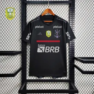 23-24 All sponsor+patch Flamengo Black Soccer Jerseys 5