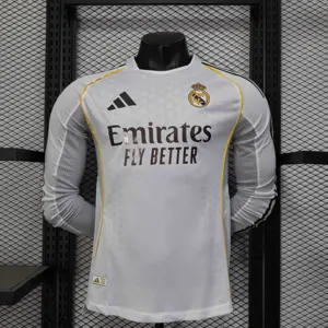 25-26 Real Madrid Home Long Sleeve Kit Player Version Shirt AAAAJersey Dropship Yupoo S-3XL