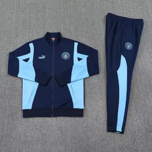 25-26 Manchester City Navy Football Tracksuits Long Jacket Suits 1