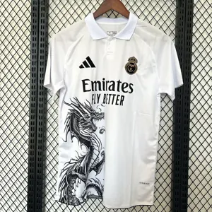 25-26 Real Madrid White Dragon Special Edition Shirt Football Tee AAAAJersey Supply Yupoo
