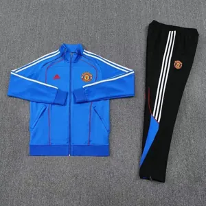 25-26 Manchester United Football Tracksuit Blue Long Jacket Suits 1