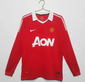10-11 Manchester United Home Retro Kit Long Sleeve Shirt Cheap Jerseys Yupoo