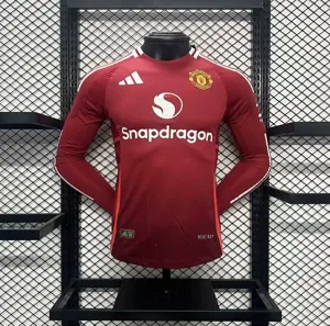 24-25 Manchester United Home Long Sleeve Kit Player Version Shirt AAAAJersey Supplier Yupoo