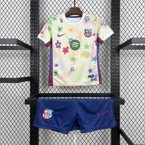 25-26 Barcelona Flower Special Edition Kid Kits Youth Apparels AAAAJersey Supply Yupoo