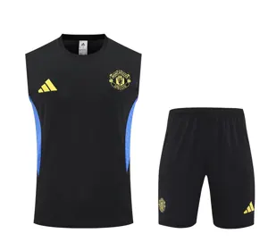 25-26 Manchester United Black&Blue Training Kits Football Vest Suits