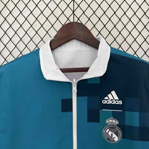 23-24 Real Madrid Trench Coat Reversible White&Blue Double-Sides Jacket AAAAJersey Yupoo 6