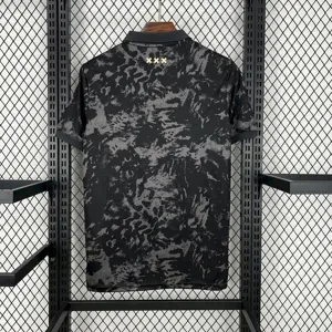 24-25 Ajax x Stone Island Black Special Edition Shirt Football T-Shirt AAAAJersey Dropship Yupo 2