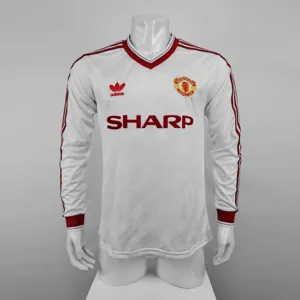 86-88 Manchester United away white away long sleeve